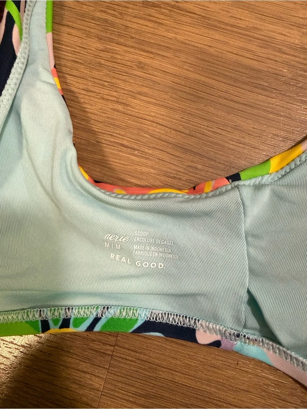 Aerie scoop floral bikini top medium